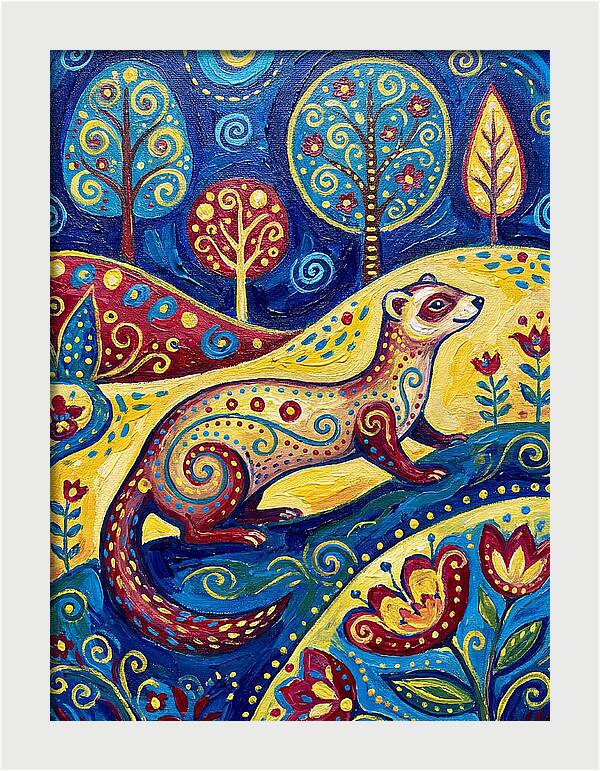 Folk Art Ferret Adventure