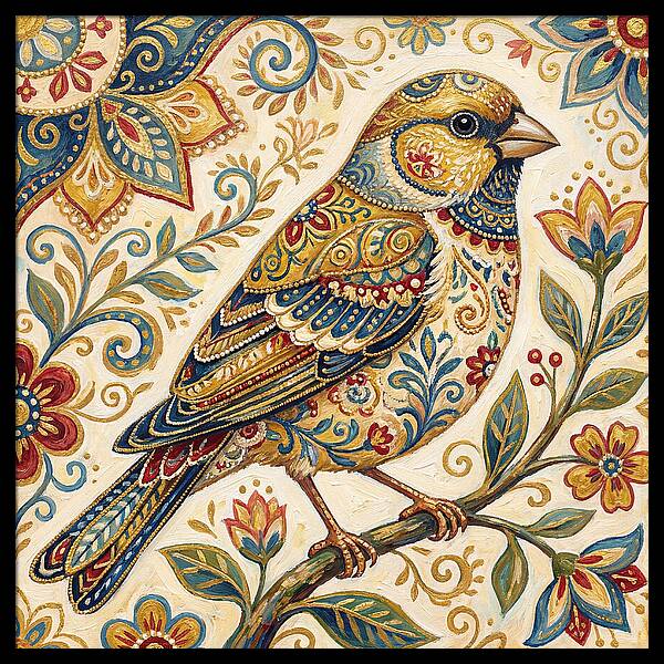 Folk Art Finch