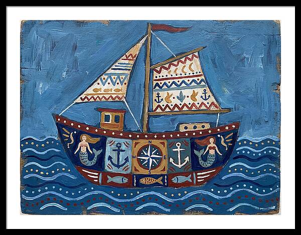 Folk Art Fishing Boat