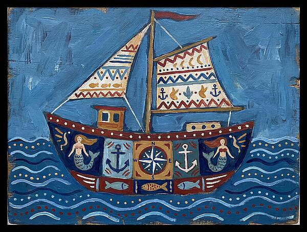 Folk Art Fishing Boat