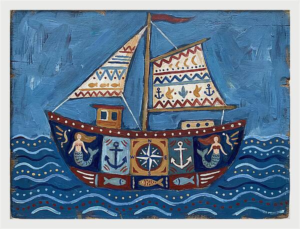 Folk Art Fishing Boat