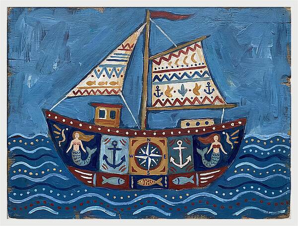 Folk Art Fishing Boat