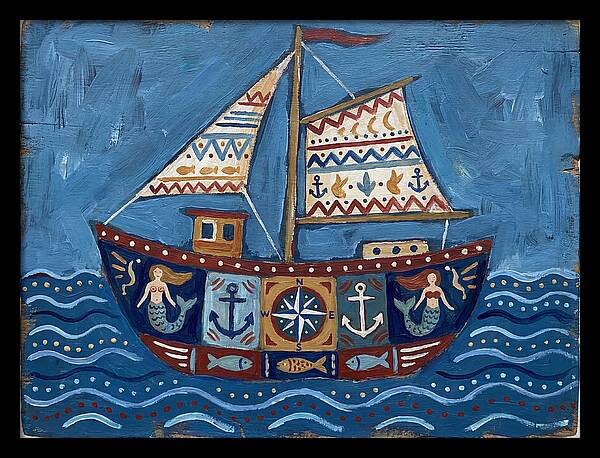 Folk Art Fishing Boat