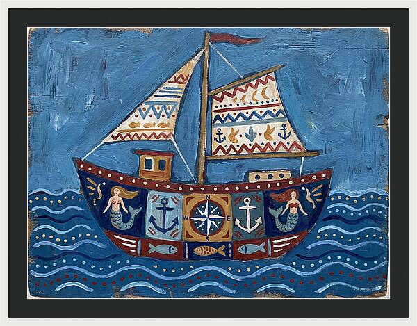 Folk Art Fishing Boat
