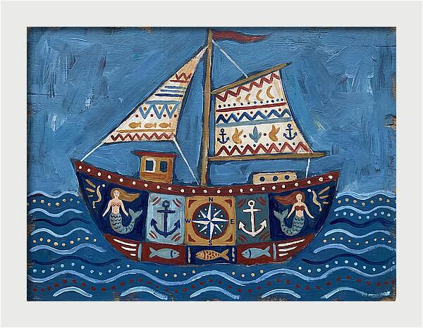 Folk Art Fishing Boat