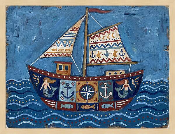 Folk Art Fishing Boat