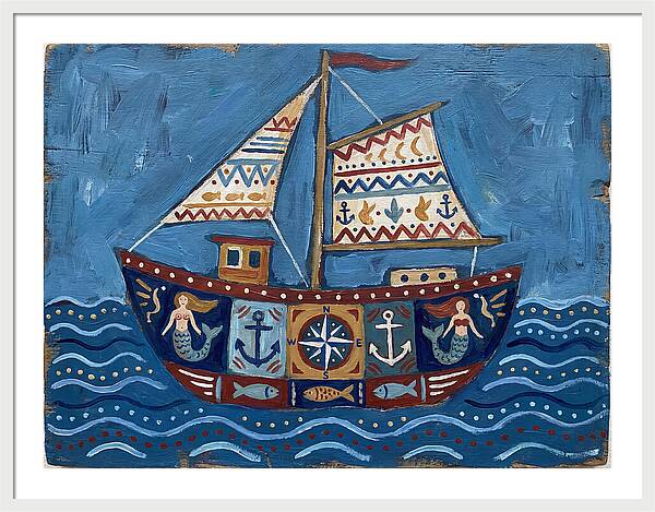 Folk Art Fishing Boat