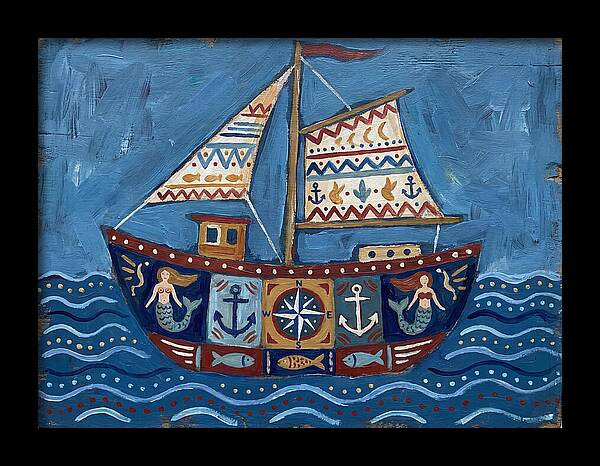 Folk Art Fishing Boat
