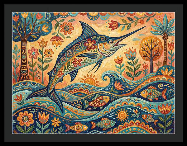 Folk Art Marlin Celebration