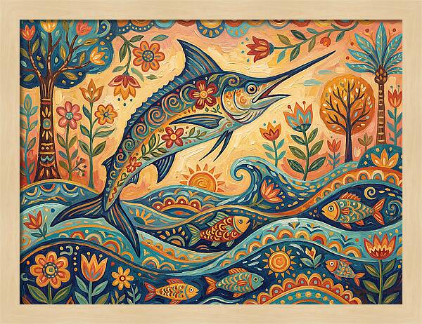 Folk Art Marlin Celebration