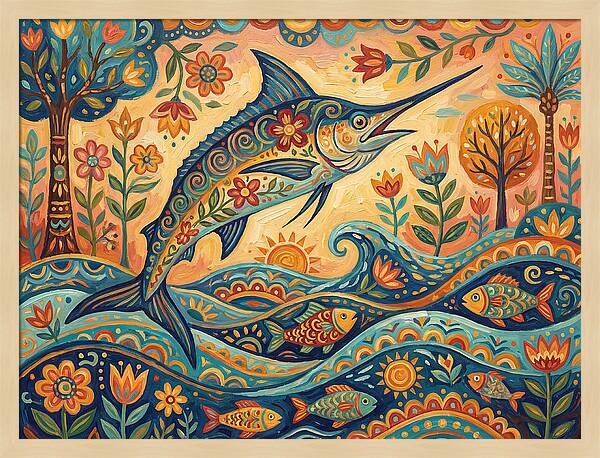 Folk Art Marlin Celebration