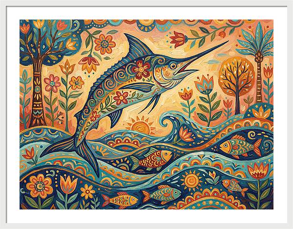 Folk Art Marlin Celebration