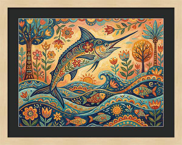 Folk Art Marlin Celebration