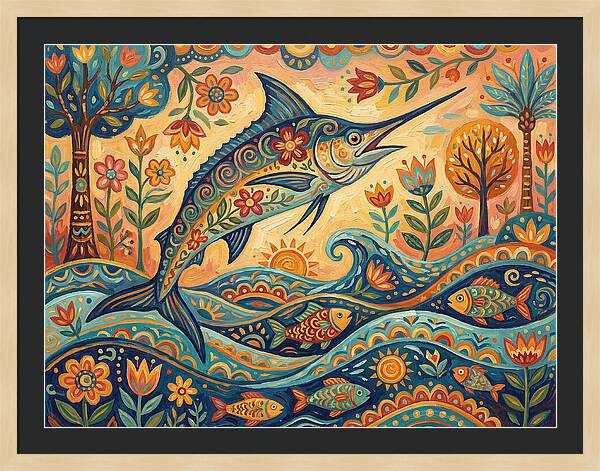 Folk Art Marlin Celebration