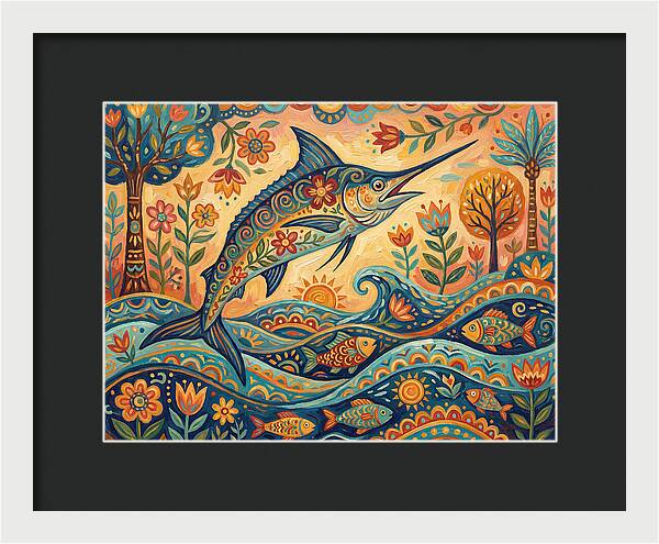 Folk Art Marlin Celebration