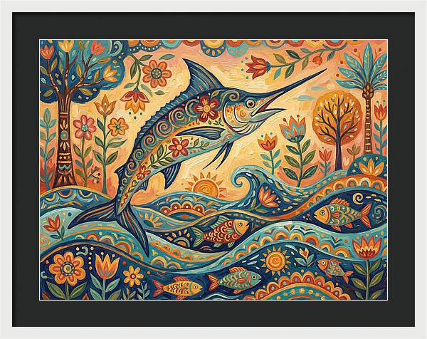 Folk Art Marlin Celebration