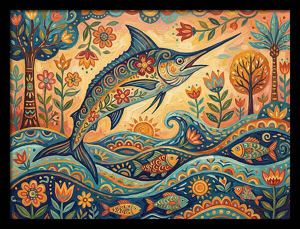 Folk Art Marlin Celebration