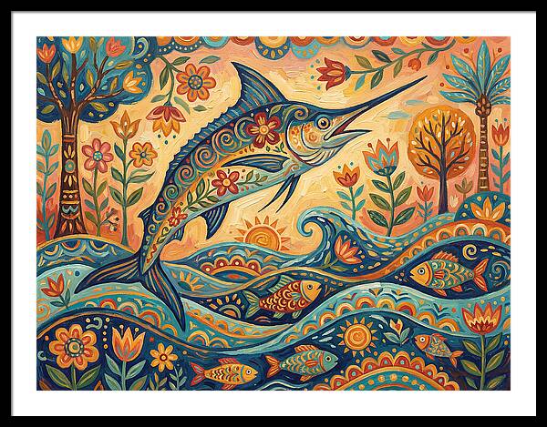 Folk Art Marlin Celebration