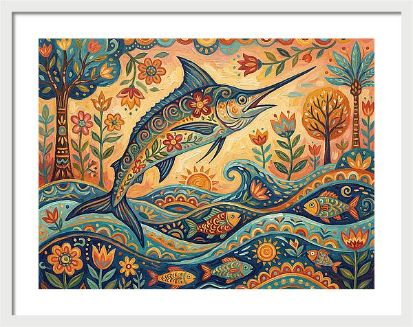 Folk Art Marlin Celebration