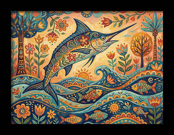 Folk Art Marlin Celebration