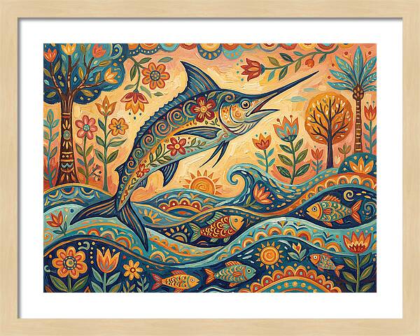 Folk Art Marlin Celebration
