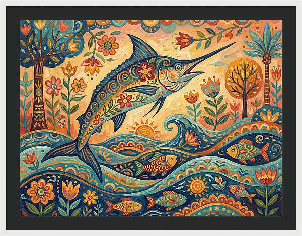 Folk Art Marlin Celebration