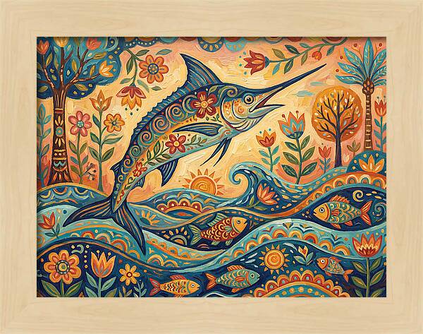 Folk Art Marlin Celebration
