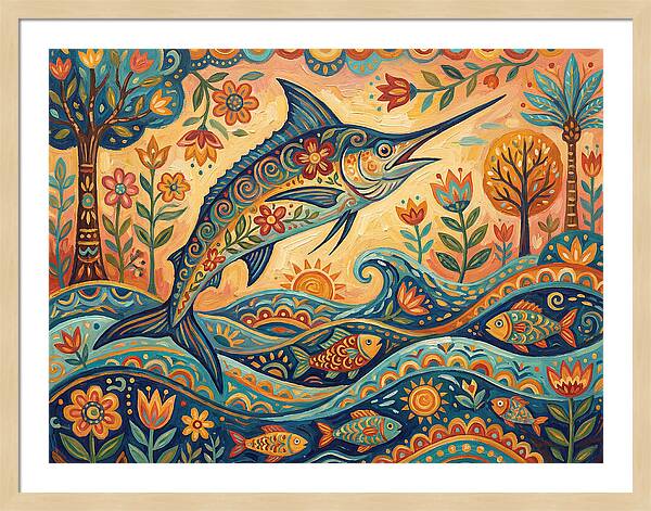 Folk Art Marlin Celebration