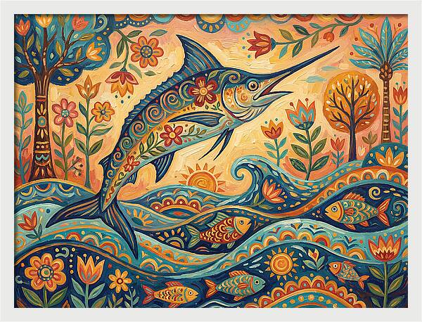 Folk Art Marlin Celebration
