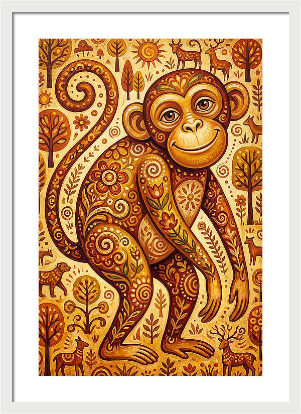 Folk Art Monkey Delight