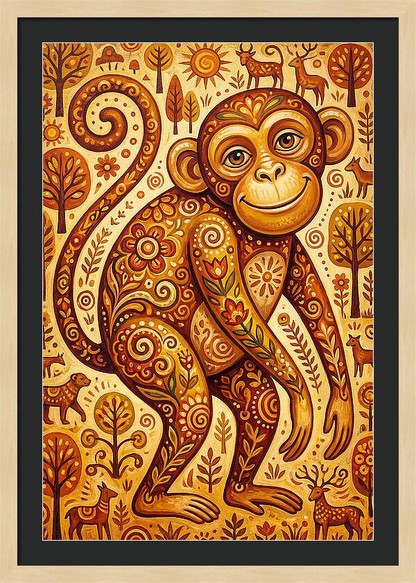 Folk Art Monkey Delight