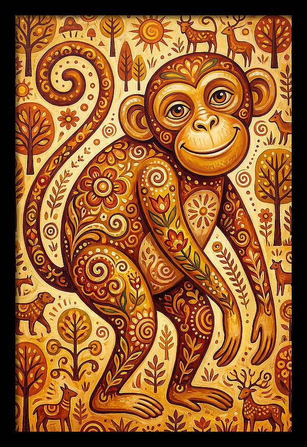 Folk Art Monkey Delight