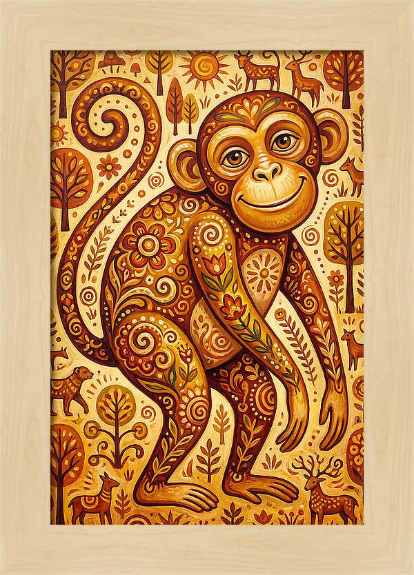 Folk Art Monkey Delight
