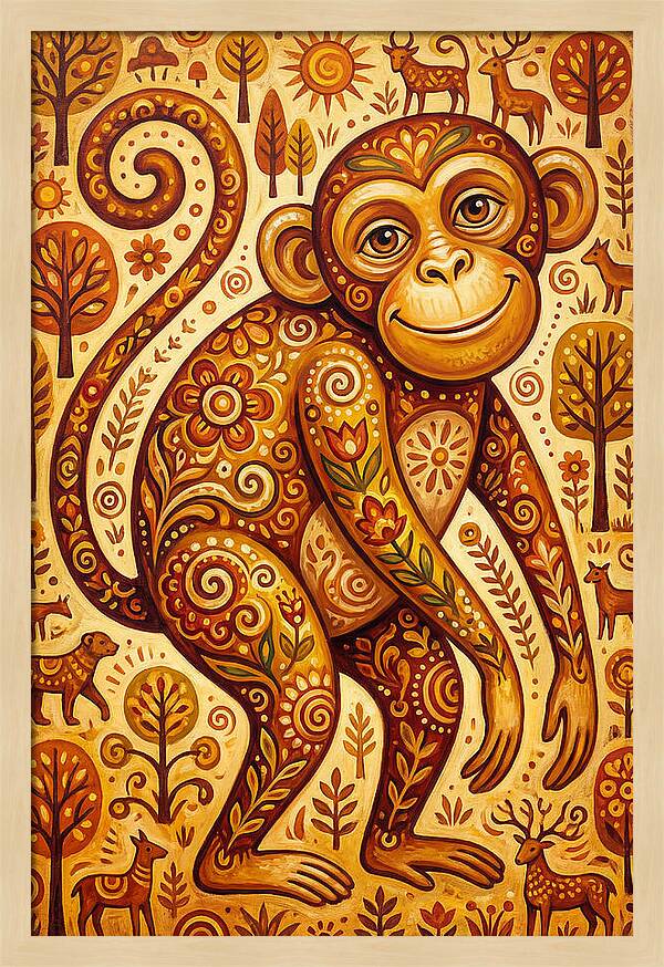 Folk Art Monkey Delight