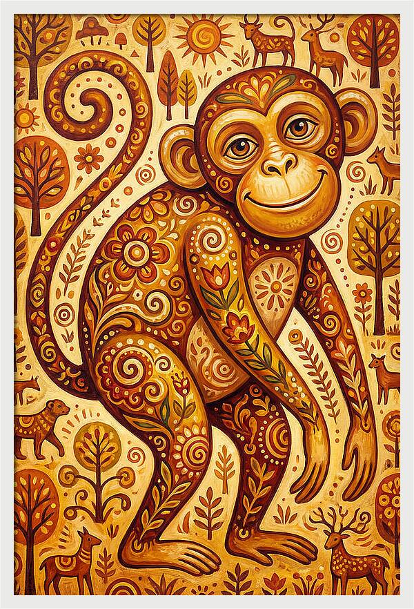 Folk Art Monkey Delight