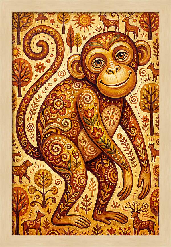 Folk Art Monkey Delight