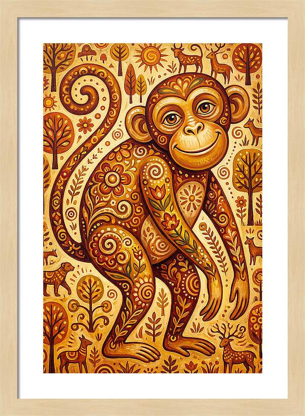 Folk Art Monkey Delight