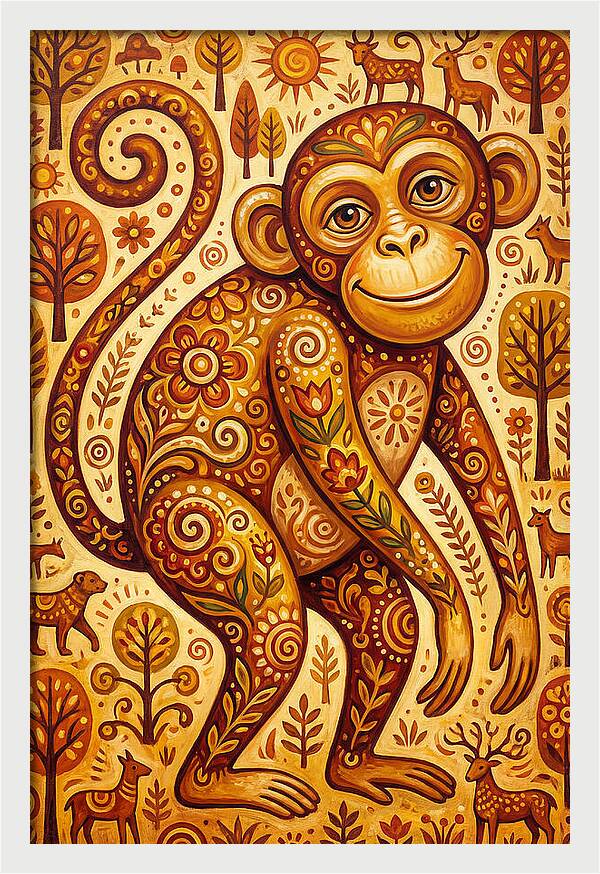 Folk Art Monkey Delight