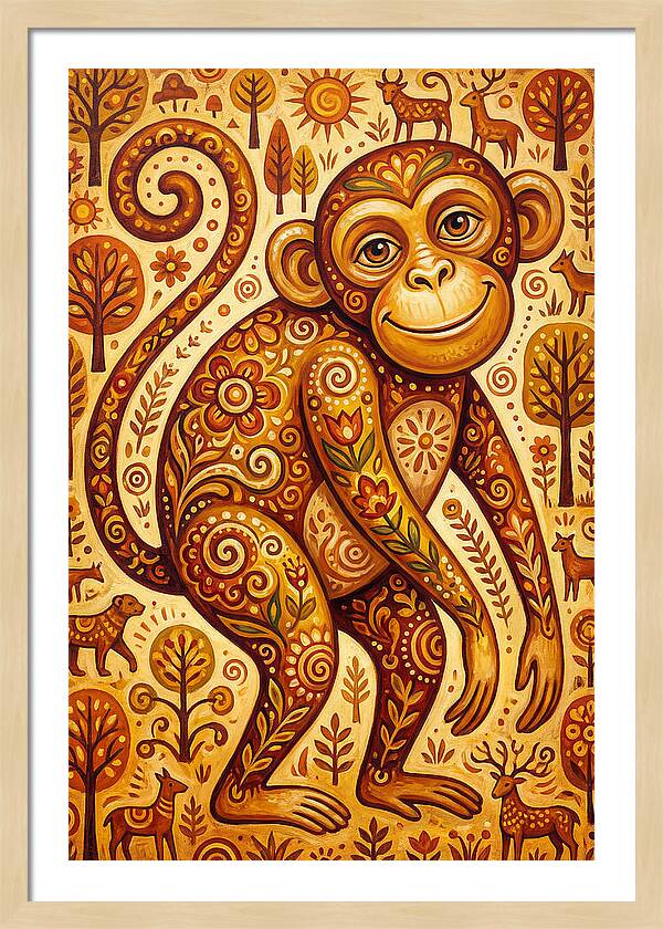 Folk Art Monkey Delight