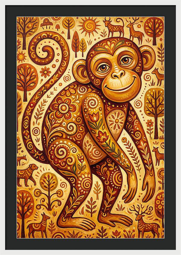 Folk Art Monkey Delight
