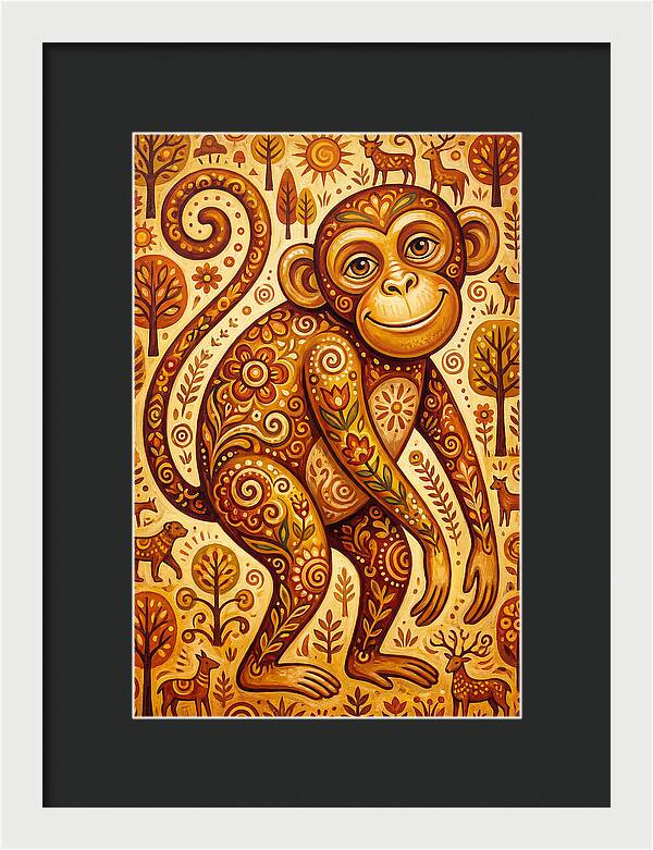 Folk Art Monkey Delight