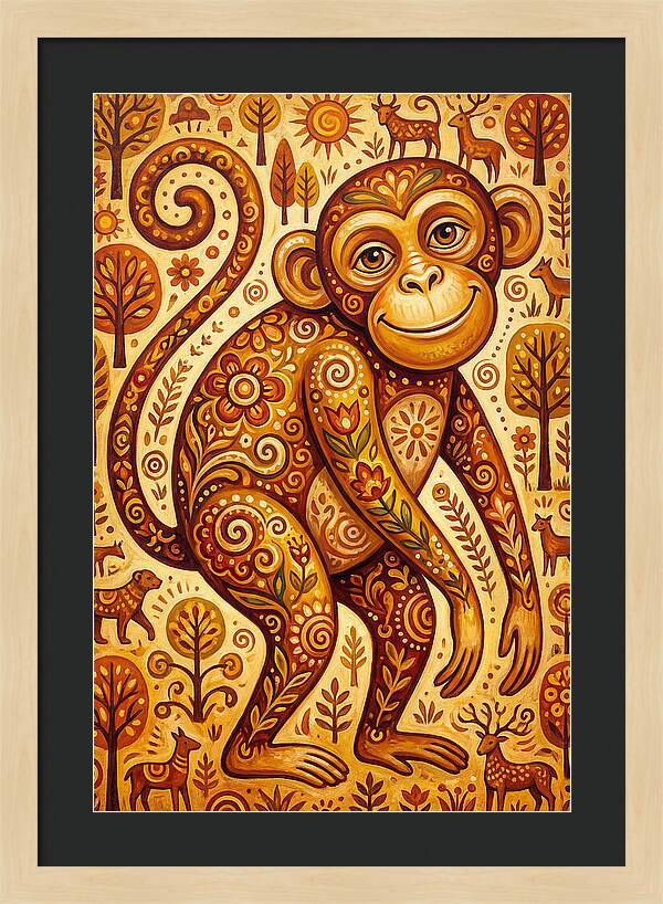 Folk Art Monkey Delight