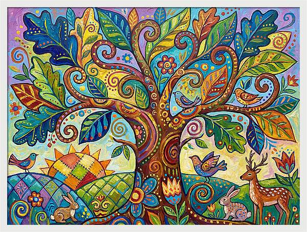 Folk Art Oak Tree