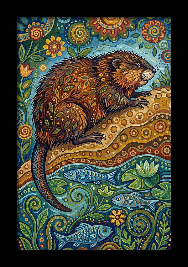 Folk Art Ondatra Scene