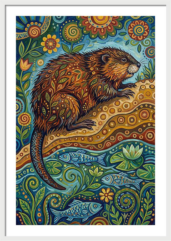 Folk Art Ondatra Scene