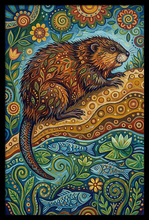 Folk Art Ondatra Scene