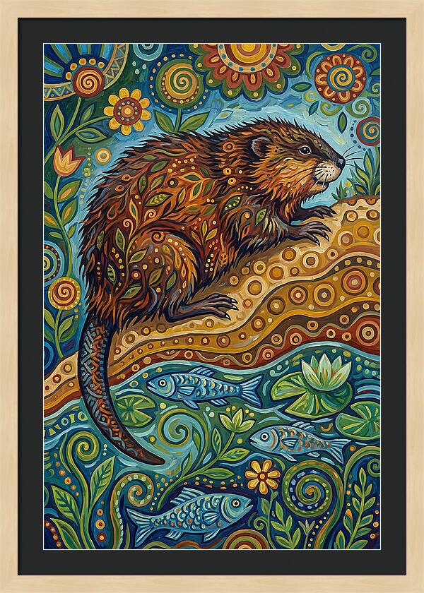 Folk Art Ondatra Scene