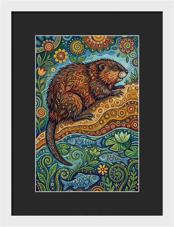 Folk Art Ondatra Scene