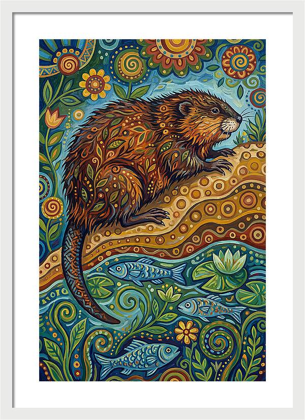 Folk Art Ondatra Scene