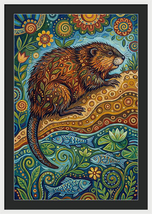 Folk Art Ondatra Scene